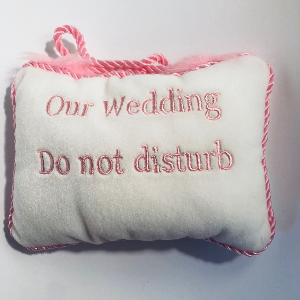 Vintage “Our wedding” door hanger.
